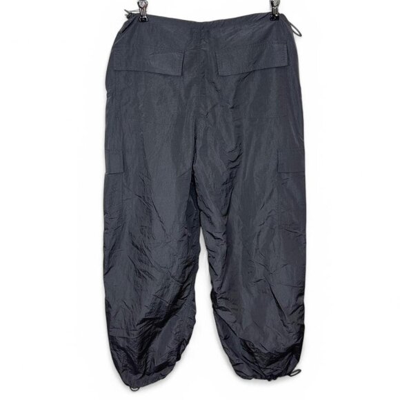 White Fox NWT Be The Moment Cargo Parachute Pants Charcoal With Adjustable Ties - Picture 4 of 6